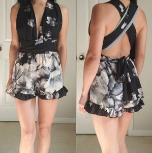 Papaya Black White Floral Multiway Convertible Wrap Infinity Romper